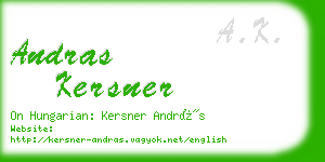 andras kersner business card